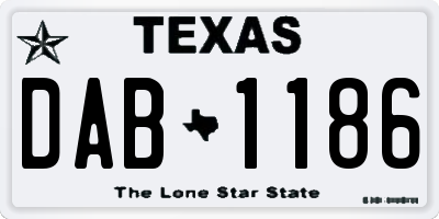 TX license plate DAB1186