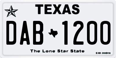TX license plate DAB1200