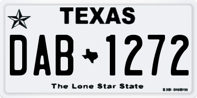 TX license plate DAB1272