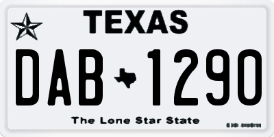 TX license plate DAB1290