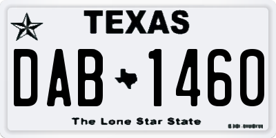 TX license plate DAB1460