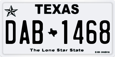 TX license plate DAB1468