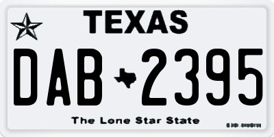 TX license plate DAB2395