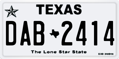 TX license plate DAB2414