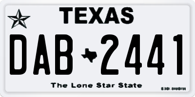 TX license plate DAB2441