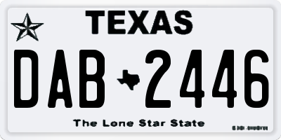 TX license plate DAB2446