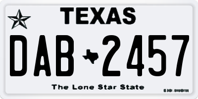 TX license plate DAB2457