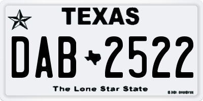TX license plate DAB2522