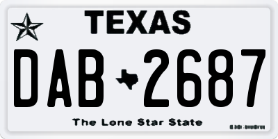 TX license plate DAB2687