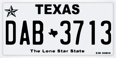 TX license plate DAB3713