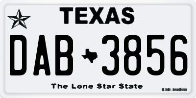 TX license plate DAB3856