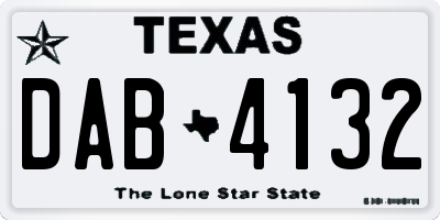 TX license plate DAB4132