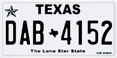 TX license plate DAB4152