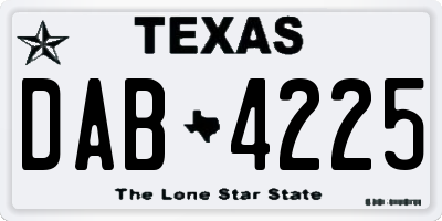 TX license plate DAB4225