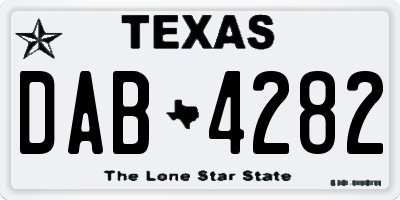 TX license plate DAB4282