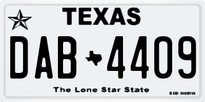 TX license plate DAB4409