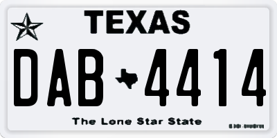 TX license plate DAB4414