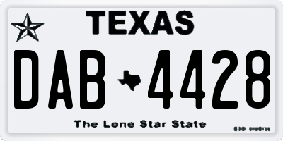 TX license plate DAB4428