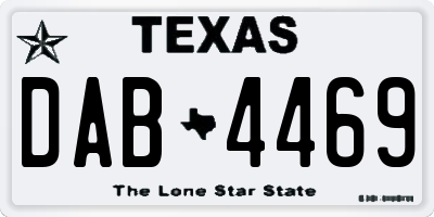 TX license plate DAB4469