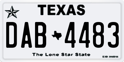 TX license plate DAB4483