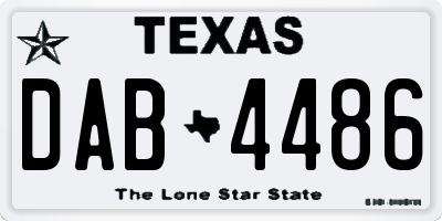 TX license plate DAB4486