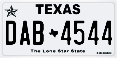TX license plate DAB4544