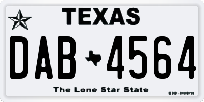TX license plate DAB4564