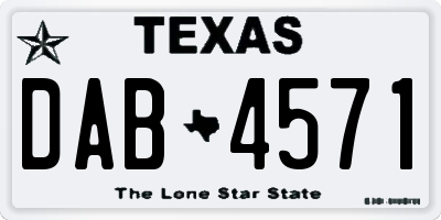TX license plate DAB4571