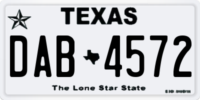 TX license plate DAB4572