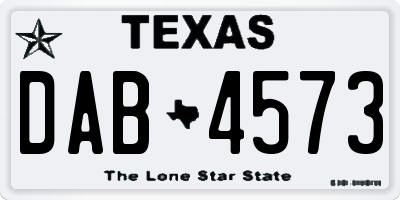 TX license plate DAB4573