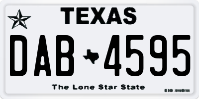 TX license plate DAB4595