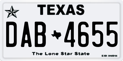 TX license plate DAB4655