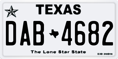 TX license plate DAB4682