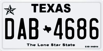 TX license plate DAB4686