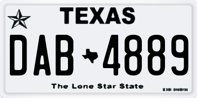 TX license plate DAB4889