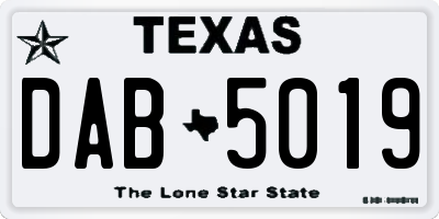 TX license plate DAB5019
