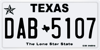 TX license plate DAB5107