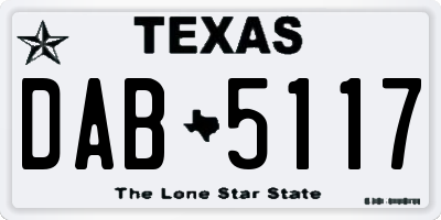 TX license plate DAB5117