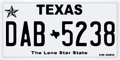 TX license plate DAB5238