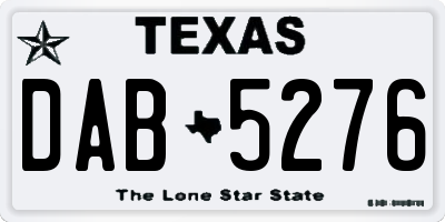 TX license plate DAB5276