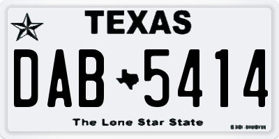 TX license plate DAB5414