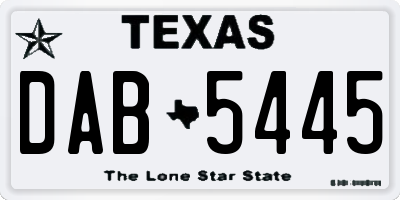 TX license plate DAB5445