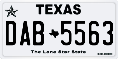 TX license plate DAB5563