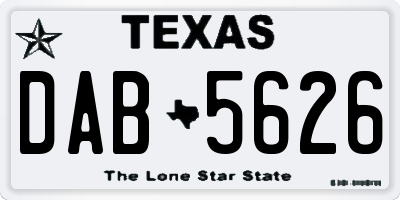 TX license plate DAB5626