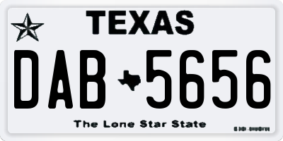 TX license plate DAB5656