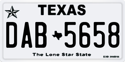 TX license plate DAB5658