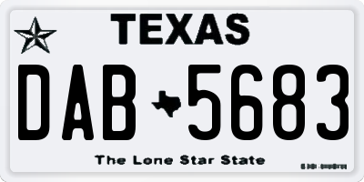 TX license plate DAB5683