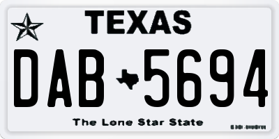 TX license plate DAB5694
