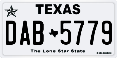 TX license plate DAB5779