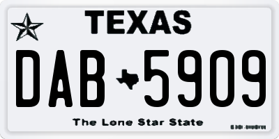 TX license plate DAB5909